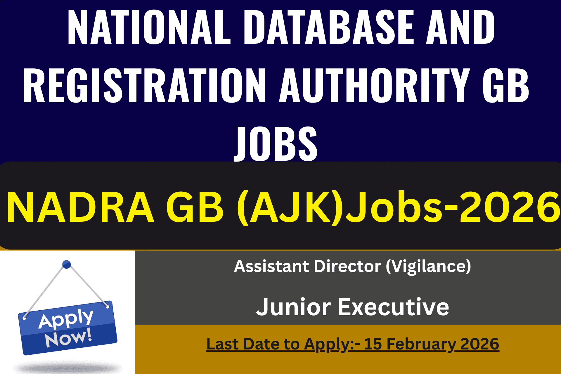 Jobs in National Database and Registration Authority NADRA
